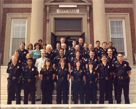 1980 Police Department in front of city hall